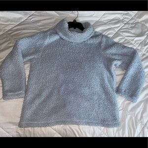 baby blue fuzzy soft knit sweater